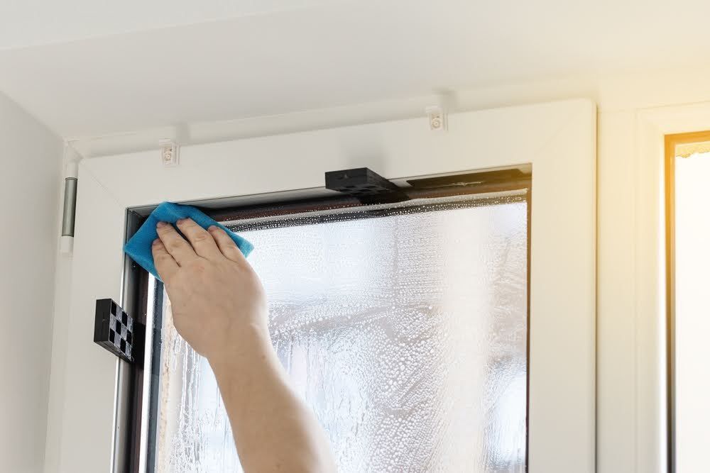 Window film installation process.