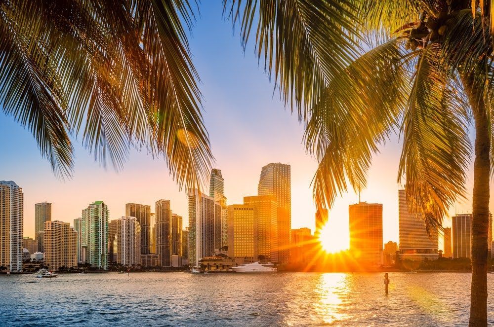 Skyline of Miami, Florida.