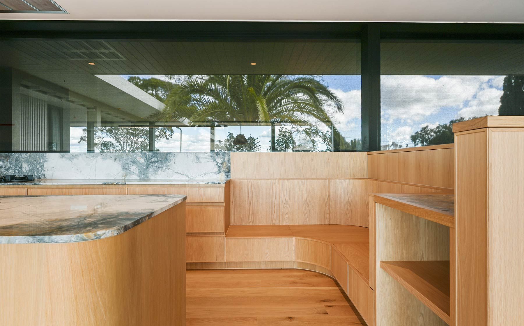Wooden Kitchen With Built-in Bench Seating — PK Kitchen Design in West Ipswich, QLD