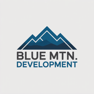 Logo for Vanguard Construction: Yellow house outline with tools, blue and yellow color scheme.
