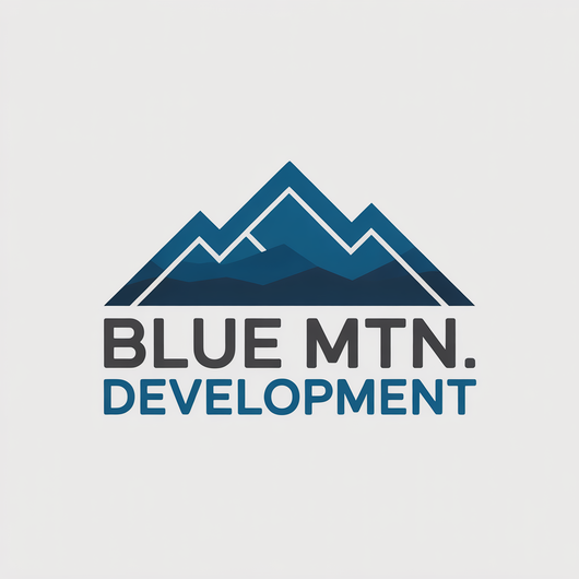 Logo for Vanguard Construction: Yellow house outline with tools, blue and yellow color scheme.