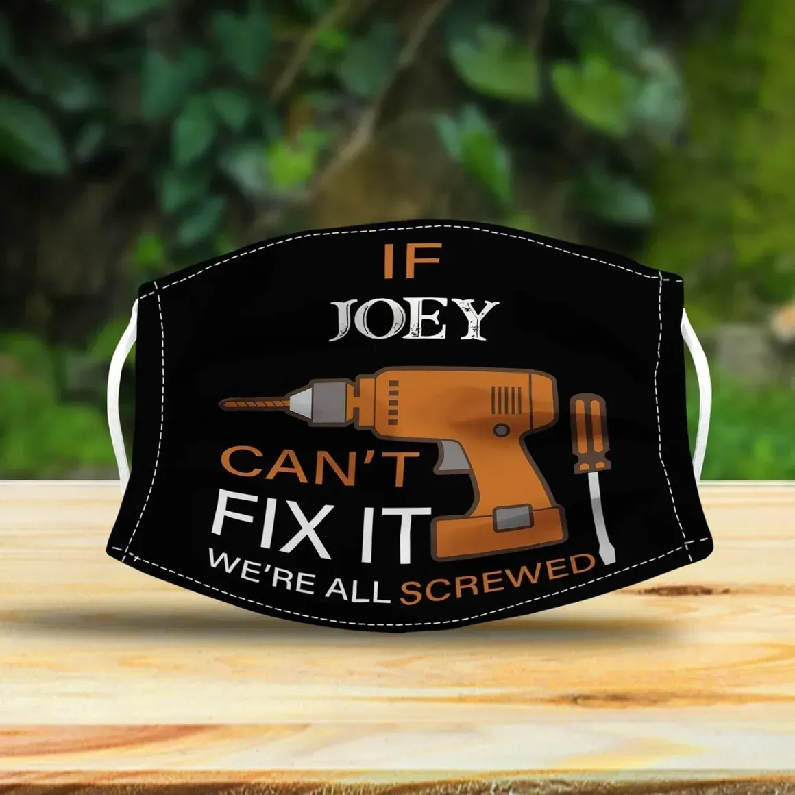 Black face mask with 