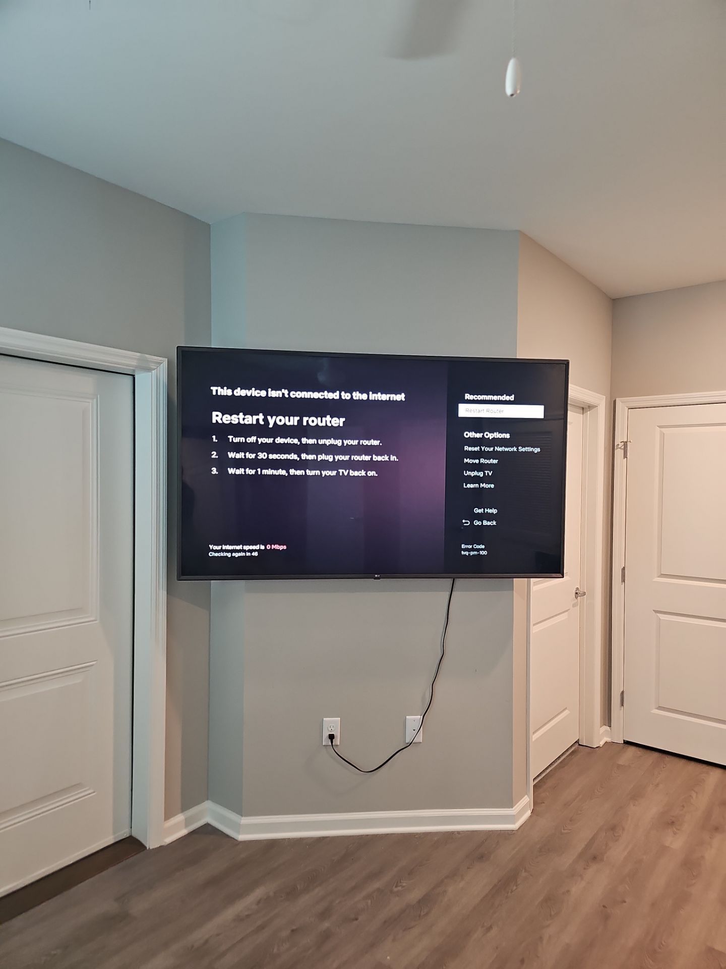 Mounted TV with concealed wiring in [city, state]