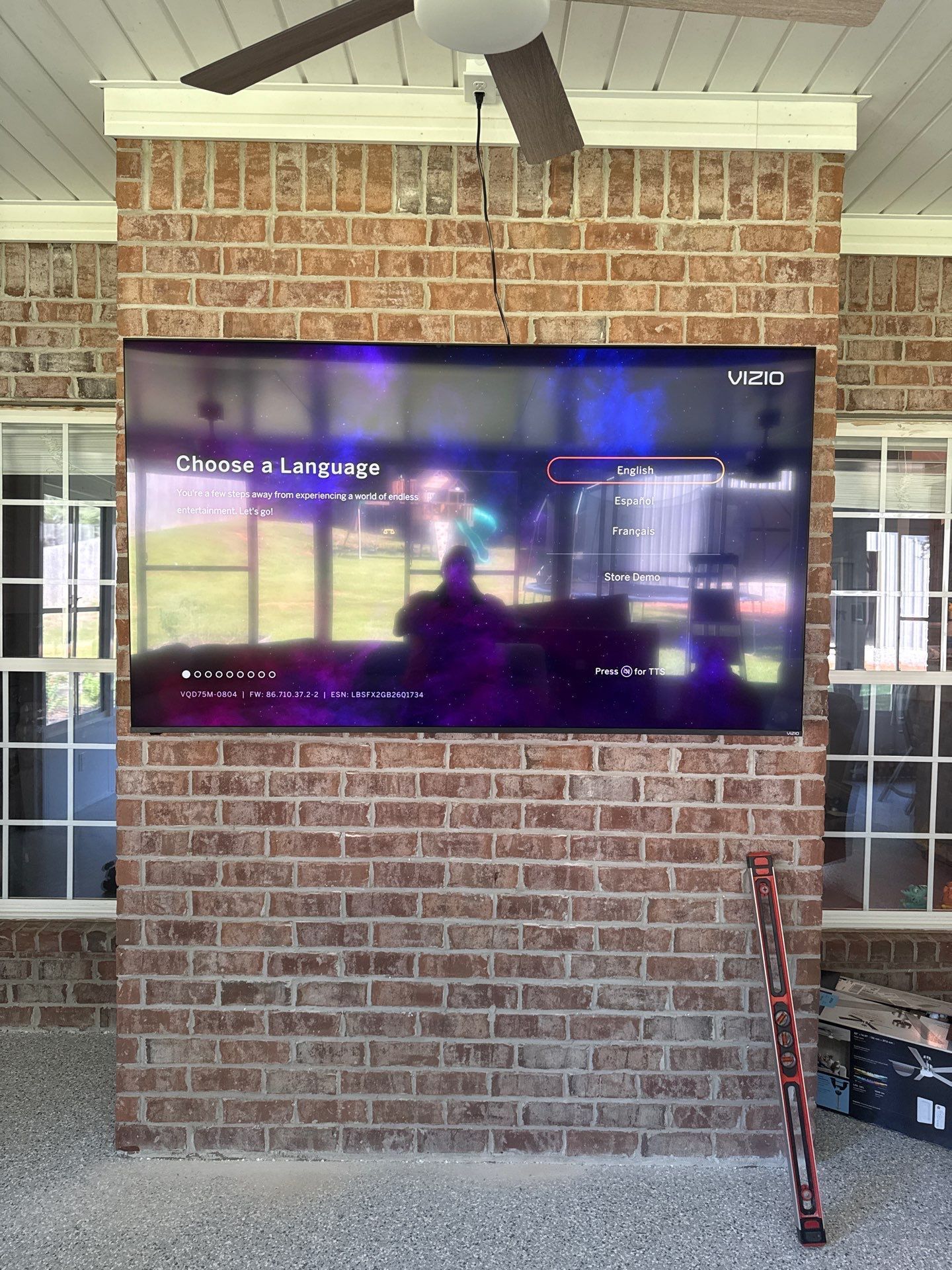 Wall-mounted flat screen TV installation in living room in Mobile, AL
