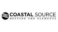 A black and white logo for coastal source defying the elements.