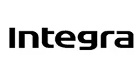 A black and white logo for integra on a white background.