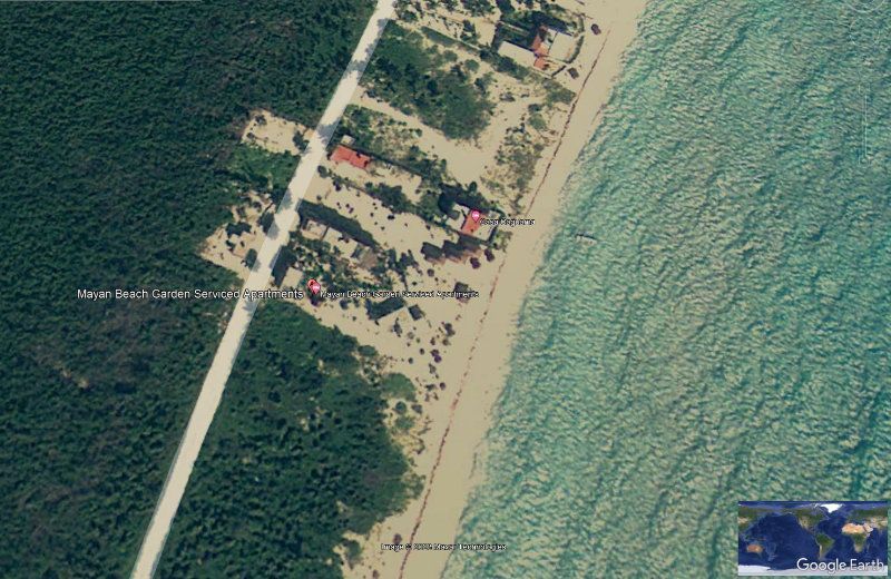 Google Earth Image of Mayan Beach Garden