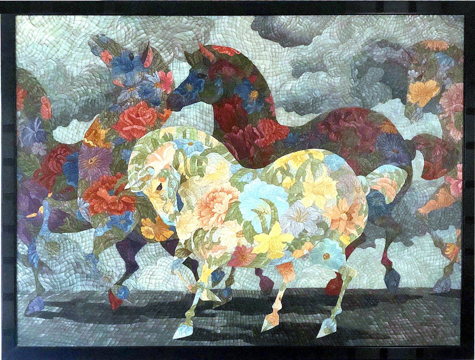 Painting - tatooed horses - mosaic