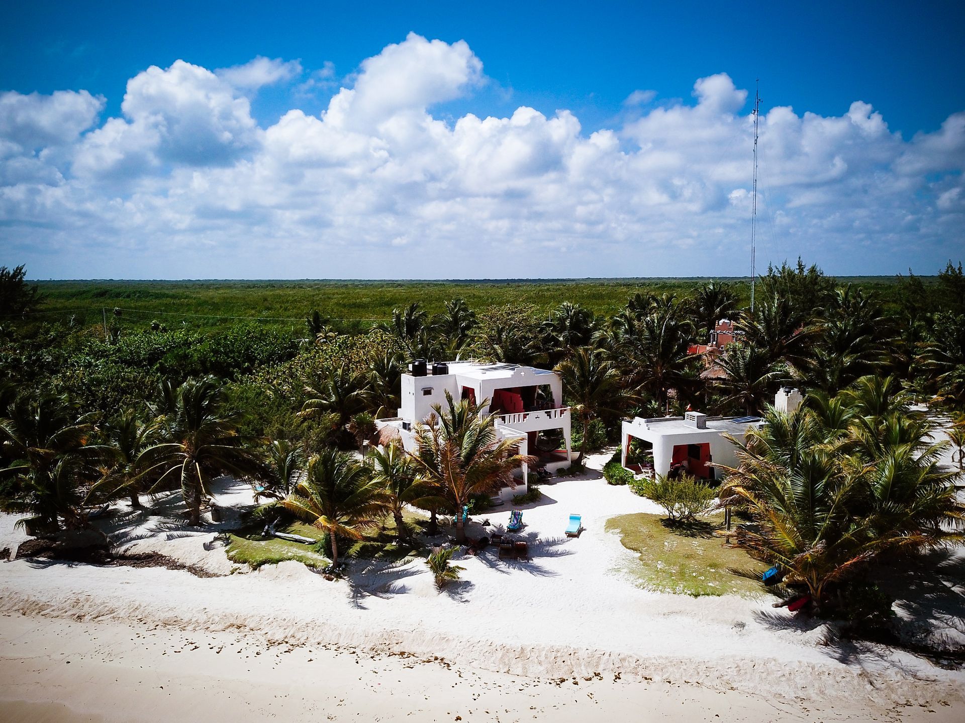 Drone shot of Mayan Beach Garden