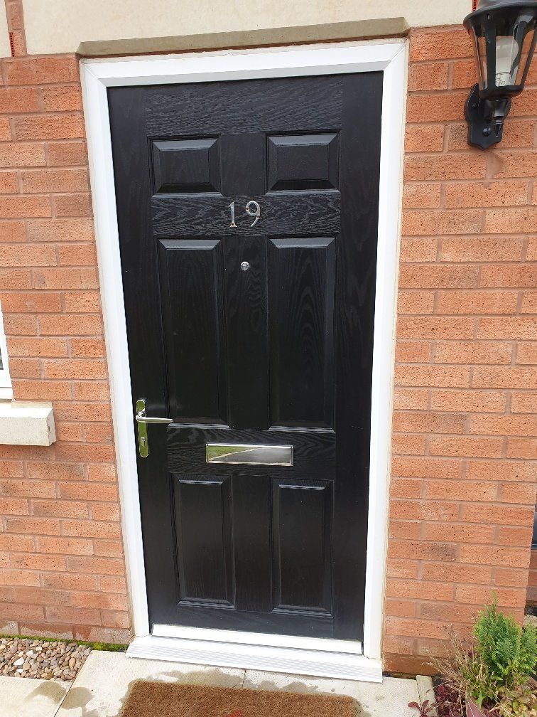black 6 panel composite door