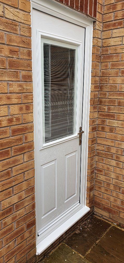 white composite bac door