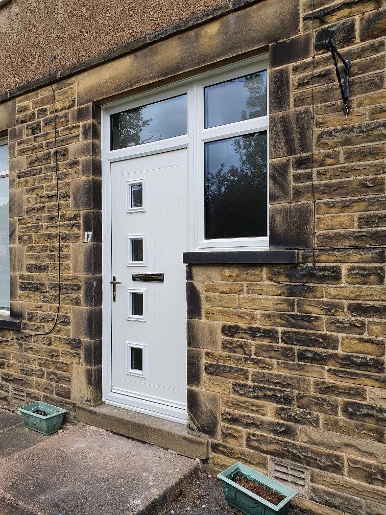 white composite door with side window