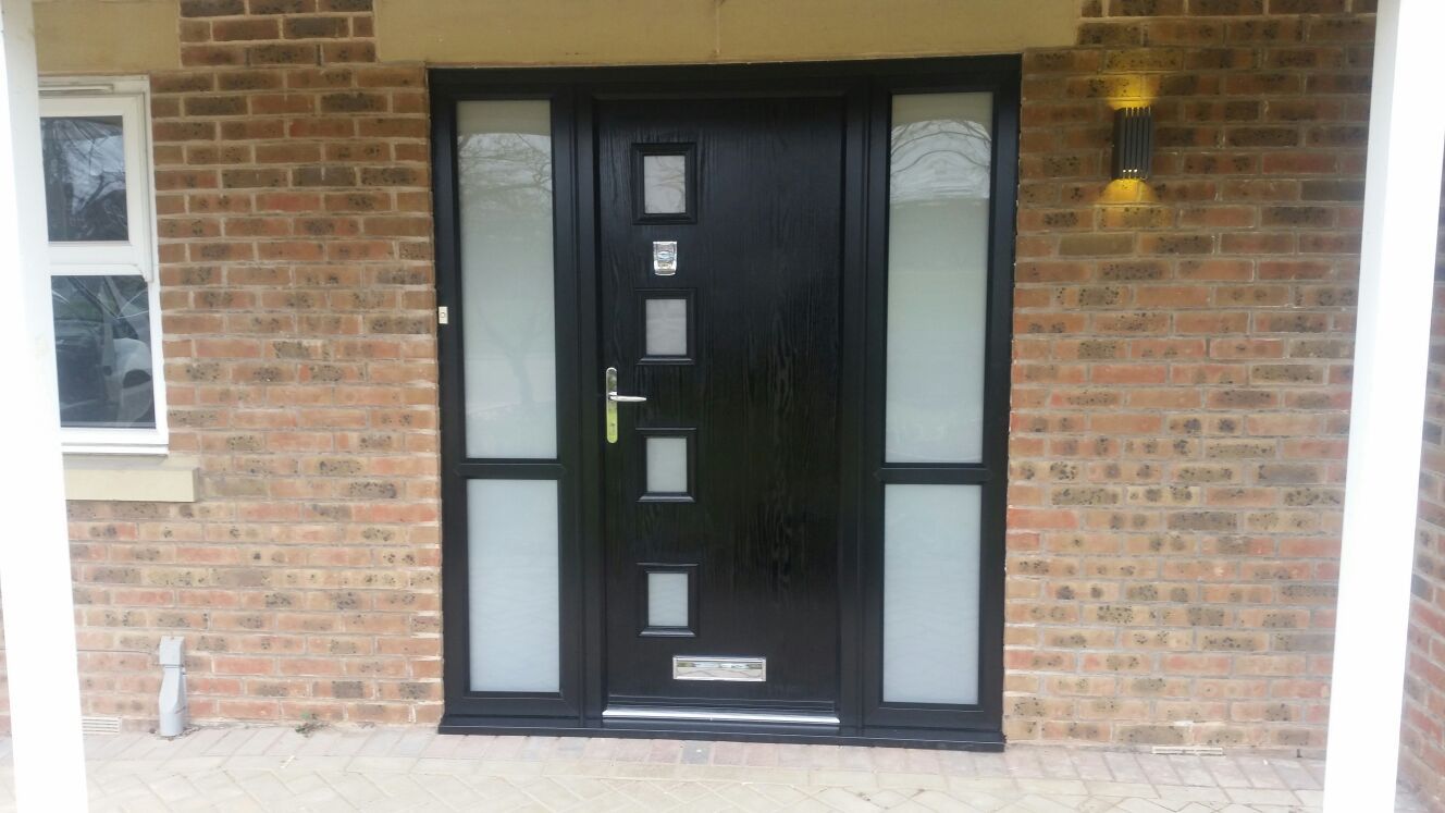 black composite door and frame