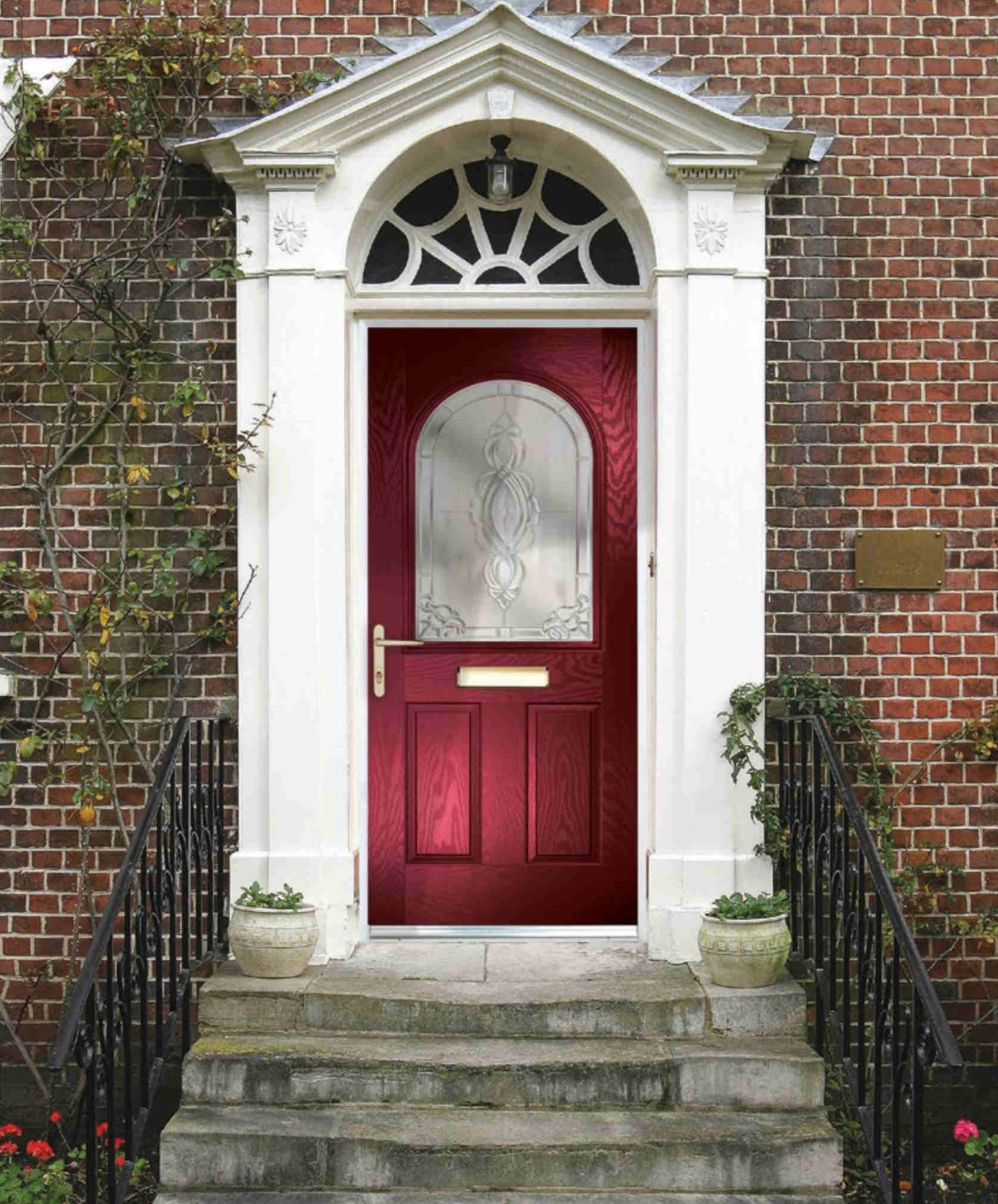 Red composite front door