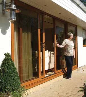 oak sliding patio door