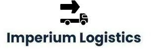 Logo for Imperium Logistics featuring a black truck icon with a right-pointing arrow above it and the company name.