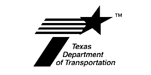 A black and white logo for the texas department of transportation