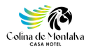 Logo for Colina de Montalva Casa Hotel featuring a parrot icon and text.
