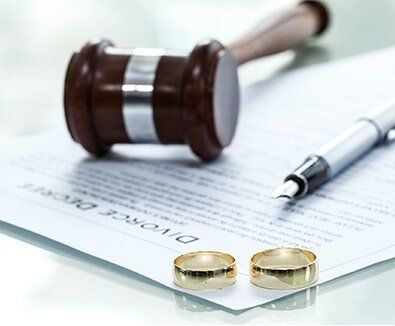 Court Document Preparation — Justice Hammer Above Divorce Document in Lakeland, FL