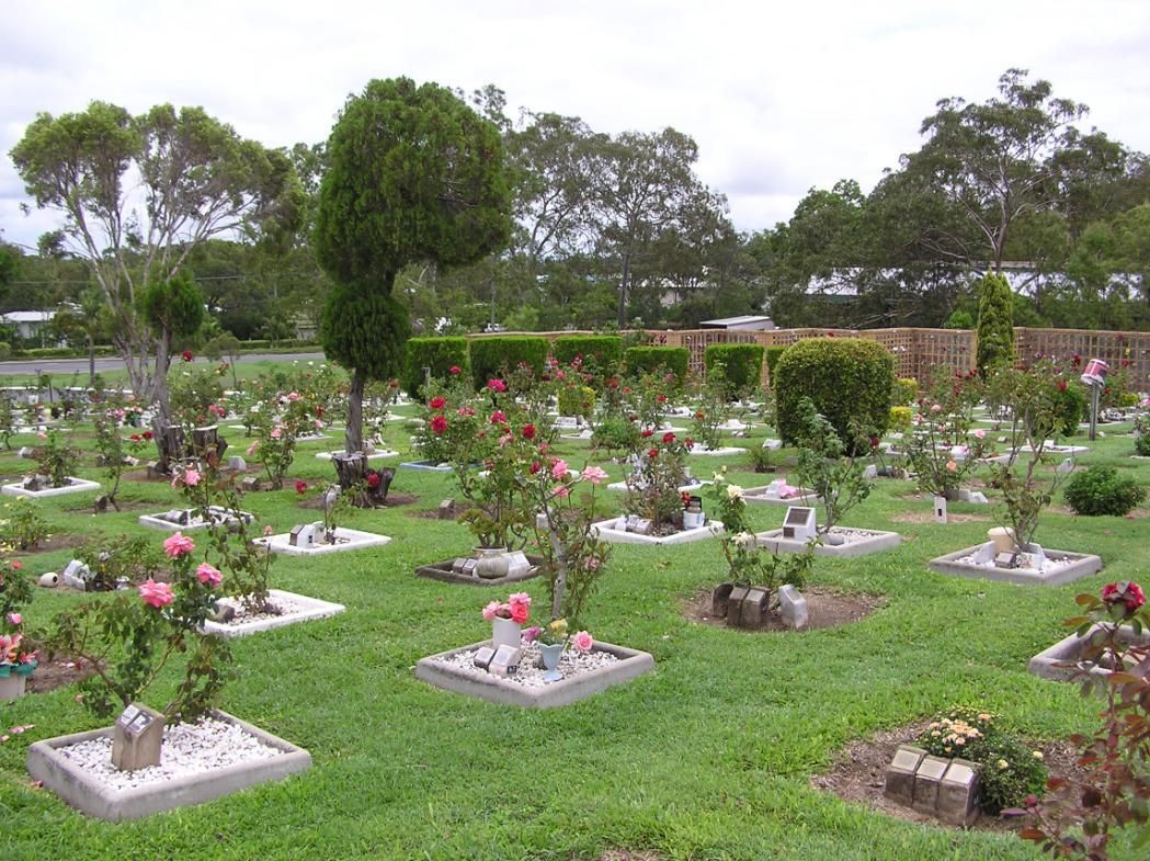 A Cemetery with Neatly Arranged Rose Bushes, Each on A Small Square Bed — Rockhampton Crematorium in Norman Gardens, QLD