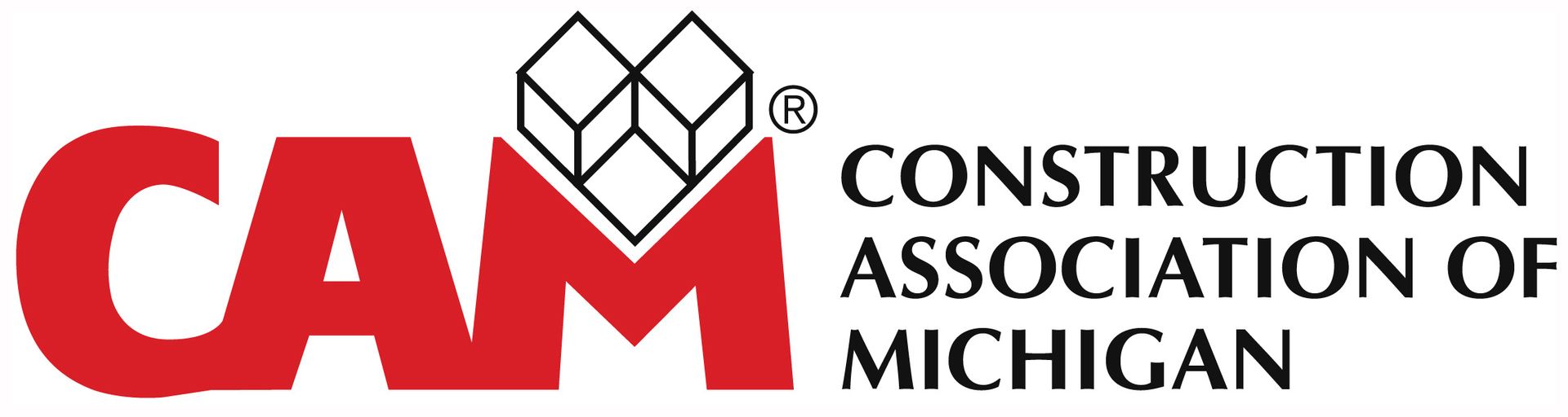 The logo for the construction association of michigan