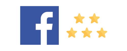 A facebook logo with three stars next to it