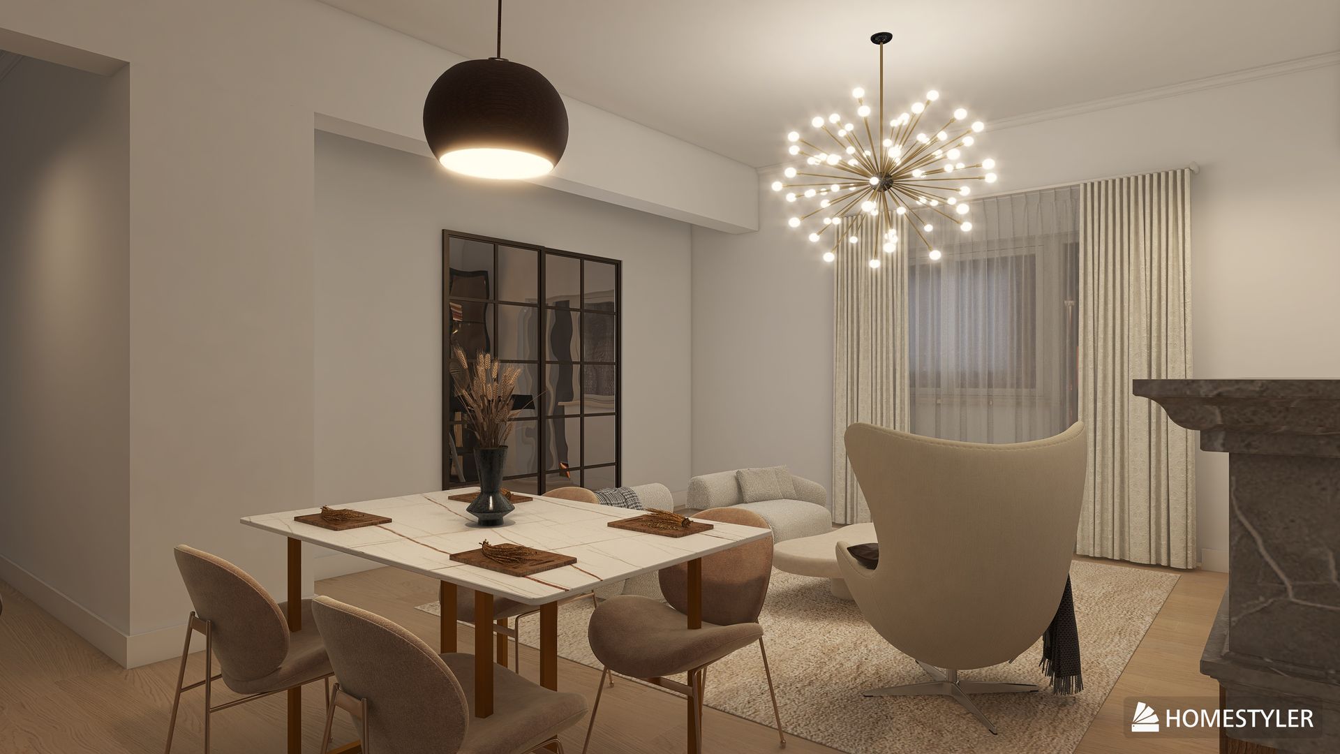 soggiorno classico contemporaneo