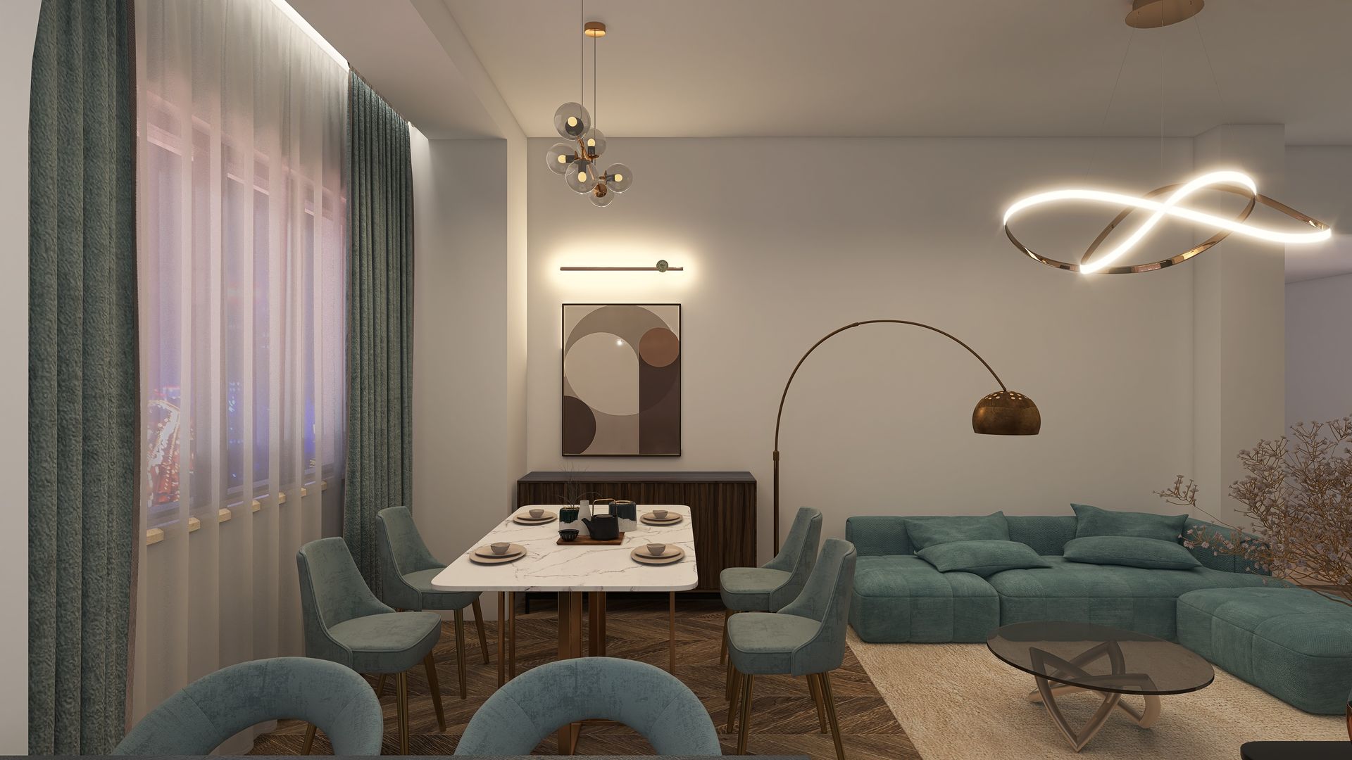 soggiorno classico contemporaneo