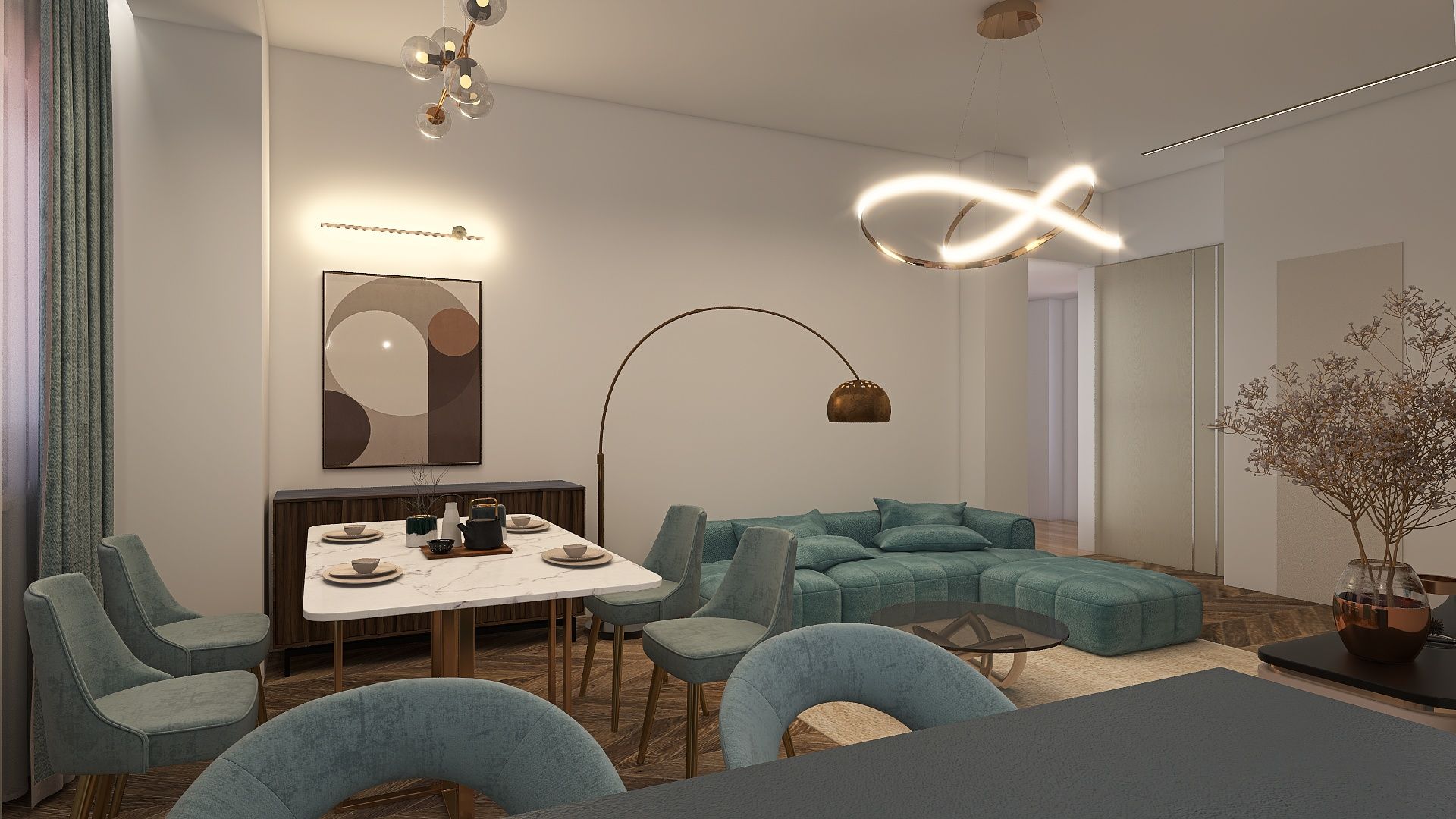 soggiorno classico contemporaneo