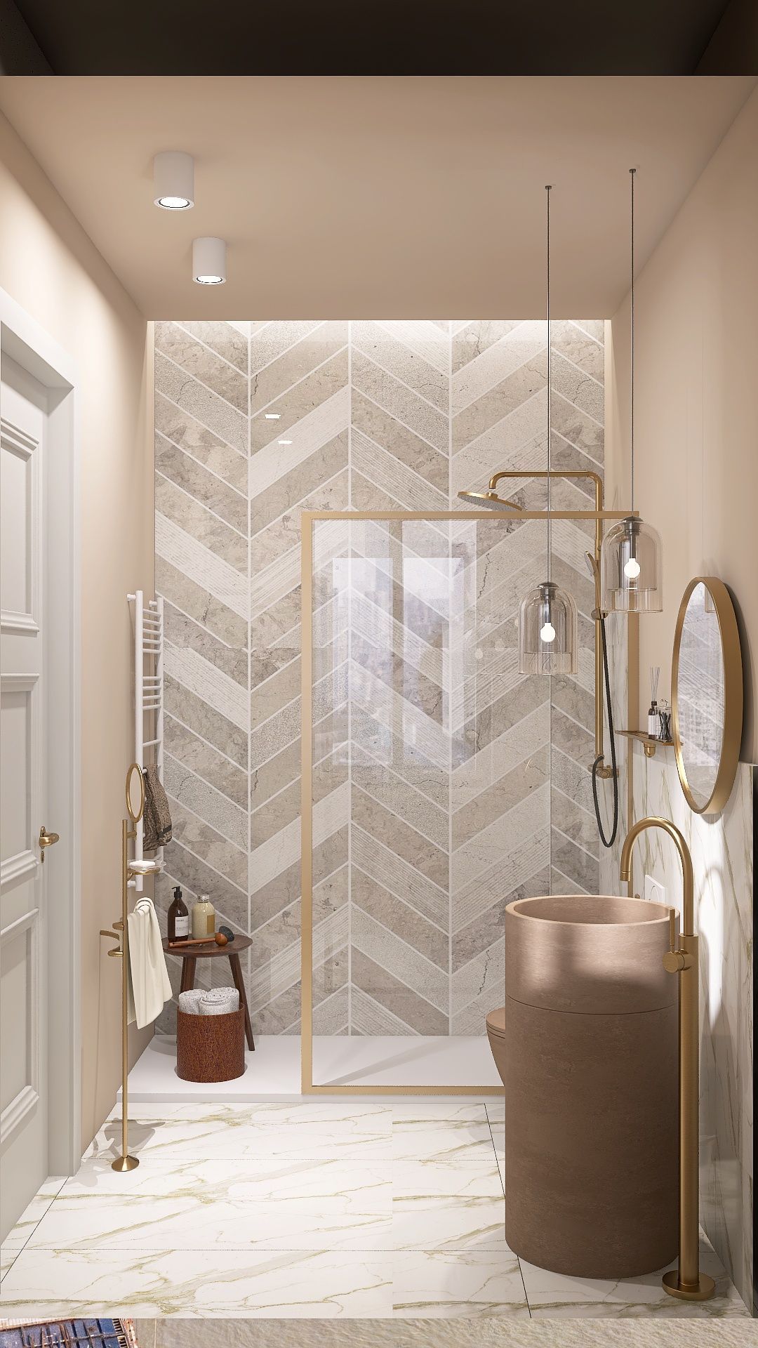 Bagno classico contemporaneo