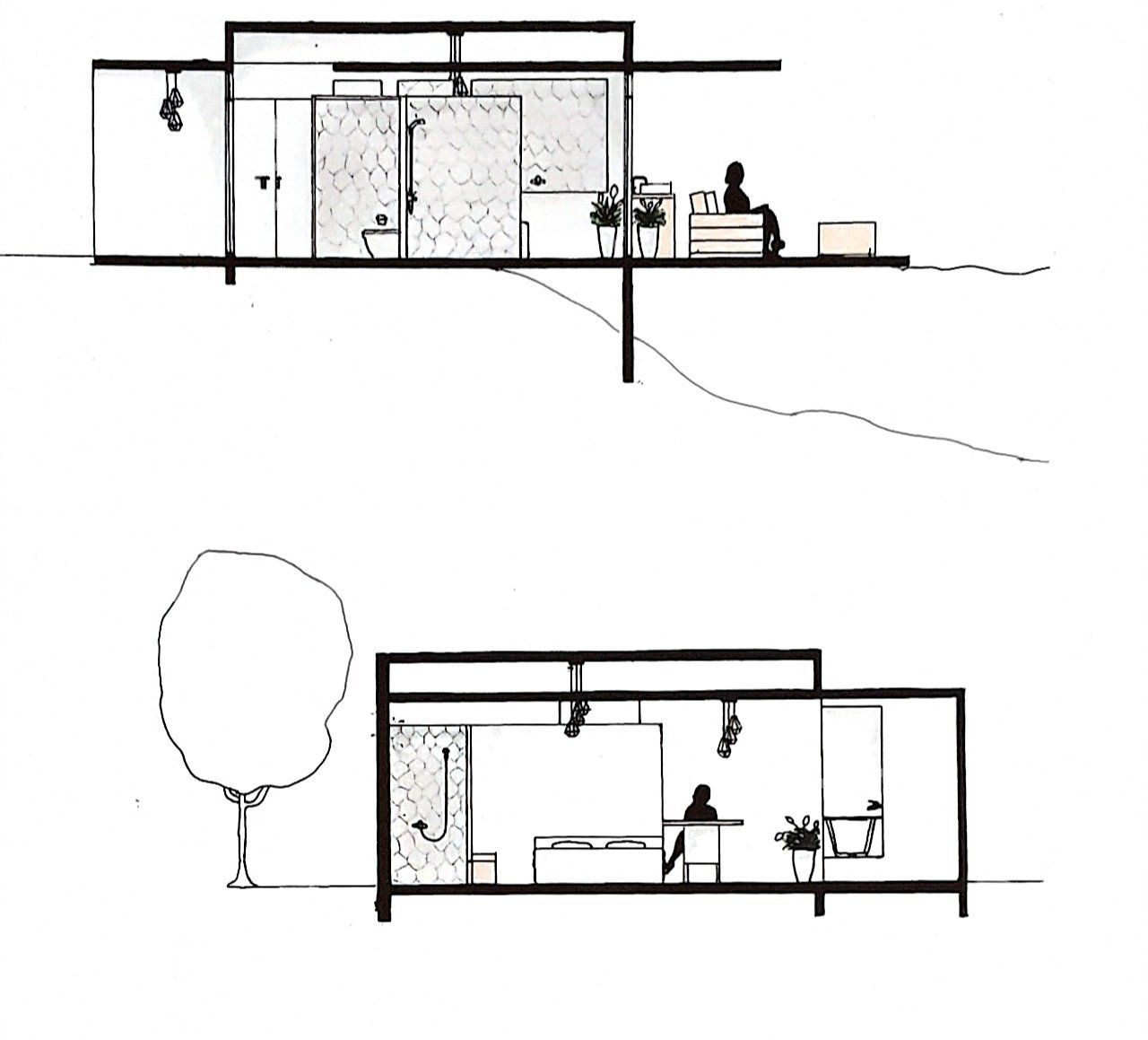 Interieurontwerp_Interieuradvies_Arnhem_Hotelsuite_De Nevelhorst_Didam_doorsneden