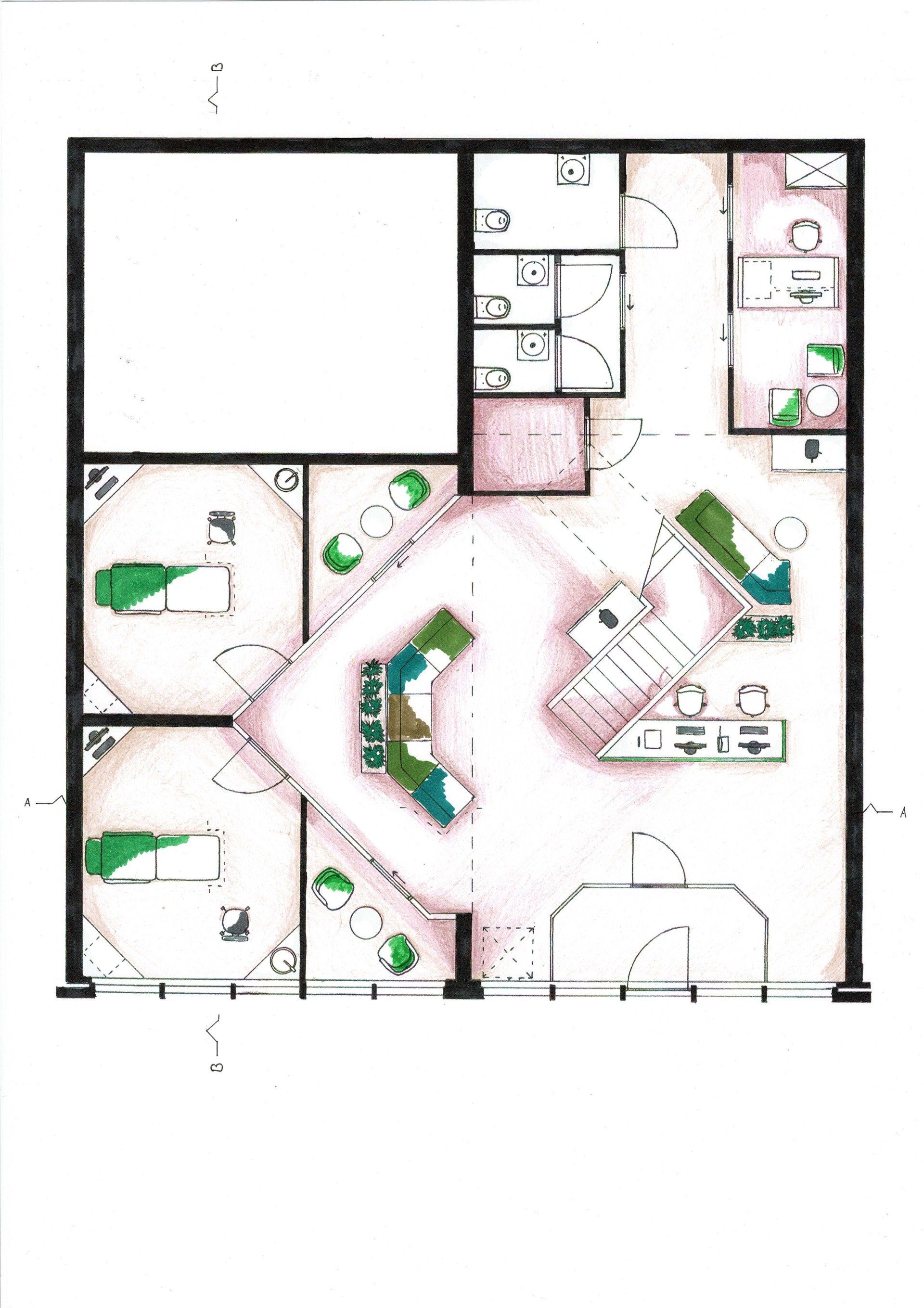 Interieurontwerp_Interieuradvies_Arnhem_Medische Kliniek_plattegrond begane grond