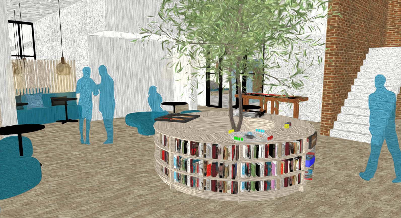 Interieurontwerp_Interieuradvies_Arnhem_Herbestemming_Huis Miereveld_Amersfoort ruilbibliotheek