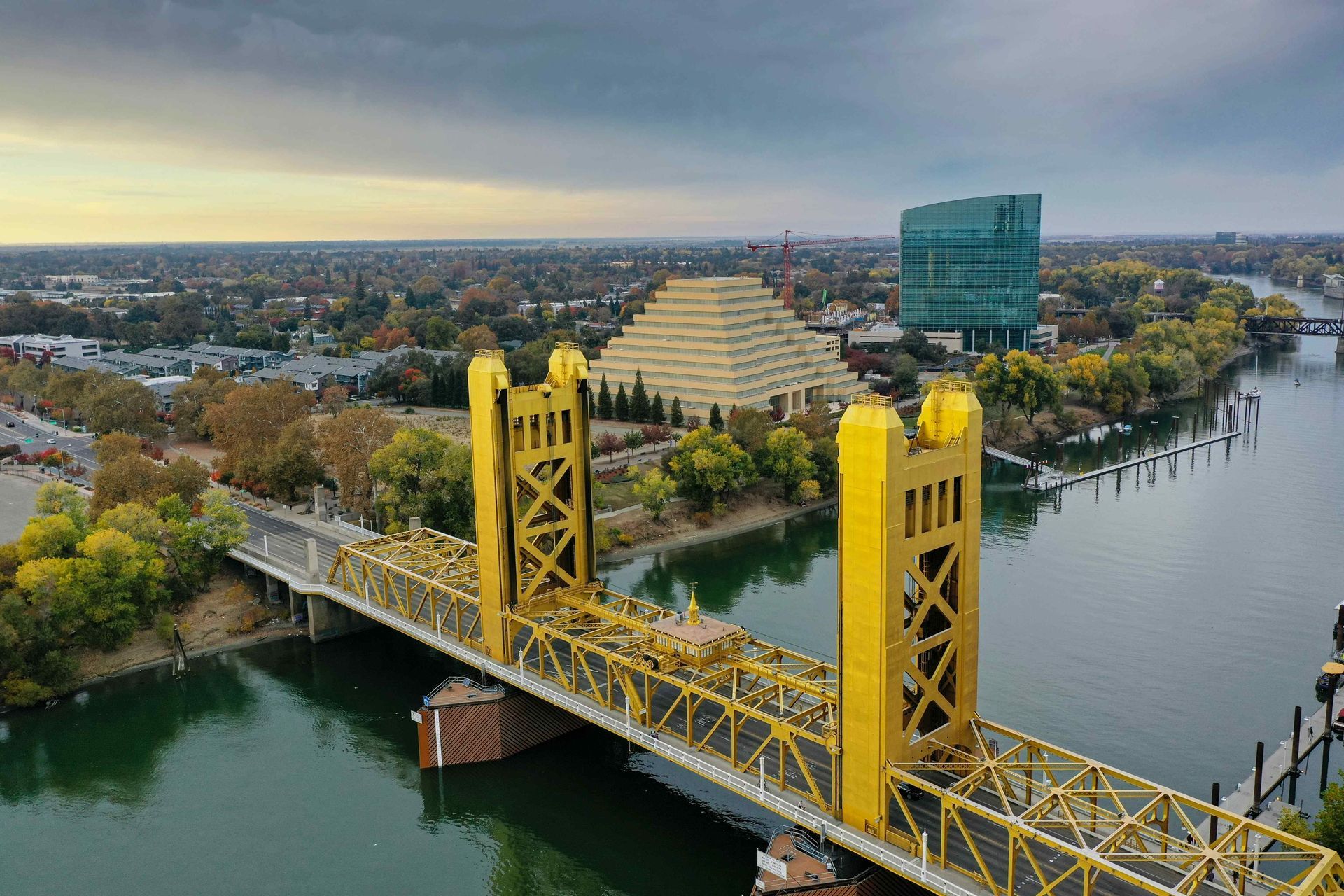 Aerial Photo of the Sacramento Tower bridge by Affordable Drone Photography Modesto.