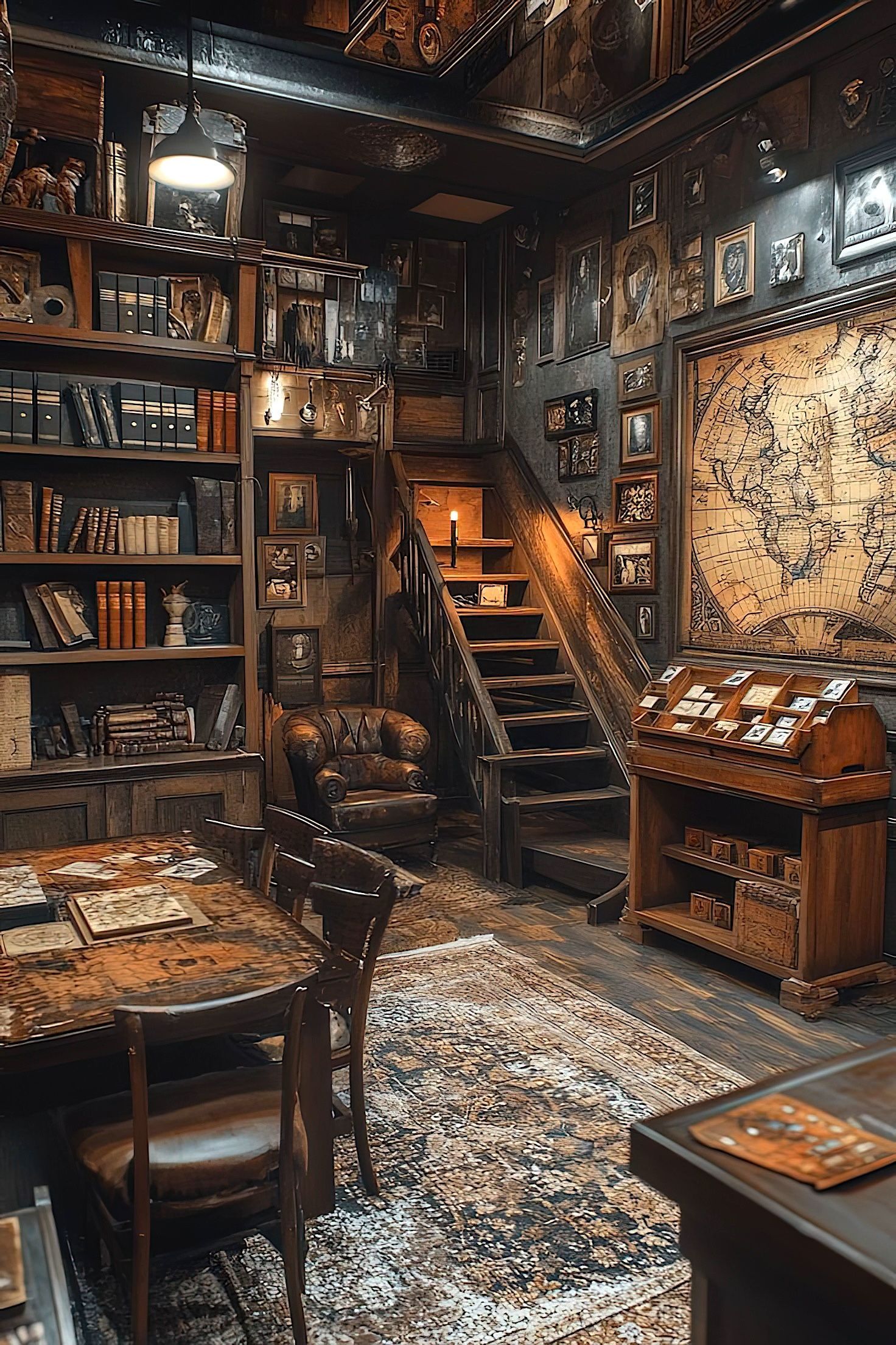 victoriaanse bibliotheek, mancave