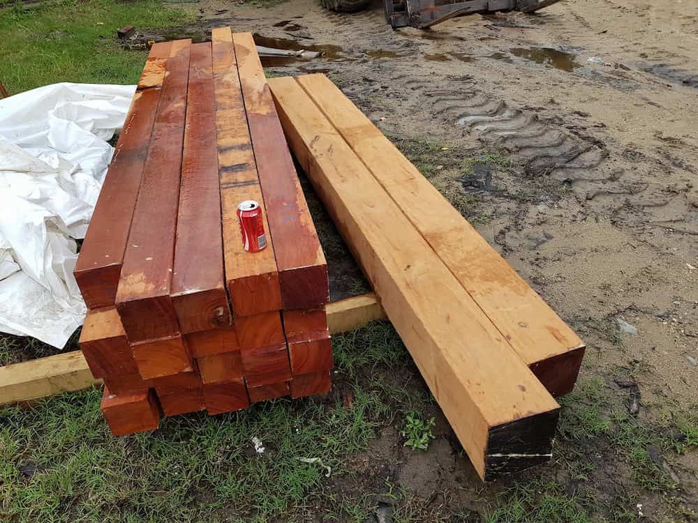 A Can Of Soda Sits On Top Of A Pile Of Wooden Beams — Eungella Sawmill In Crediton, QLD