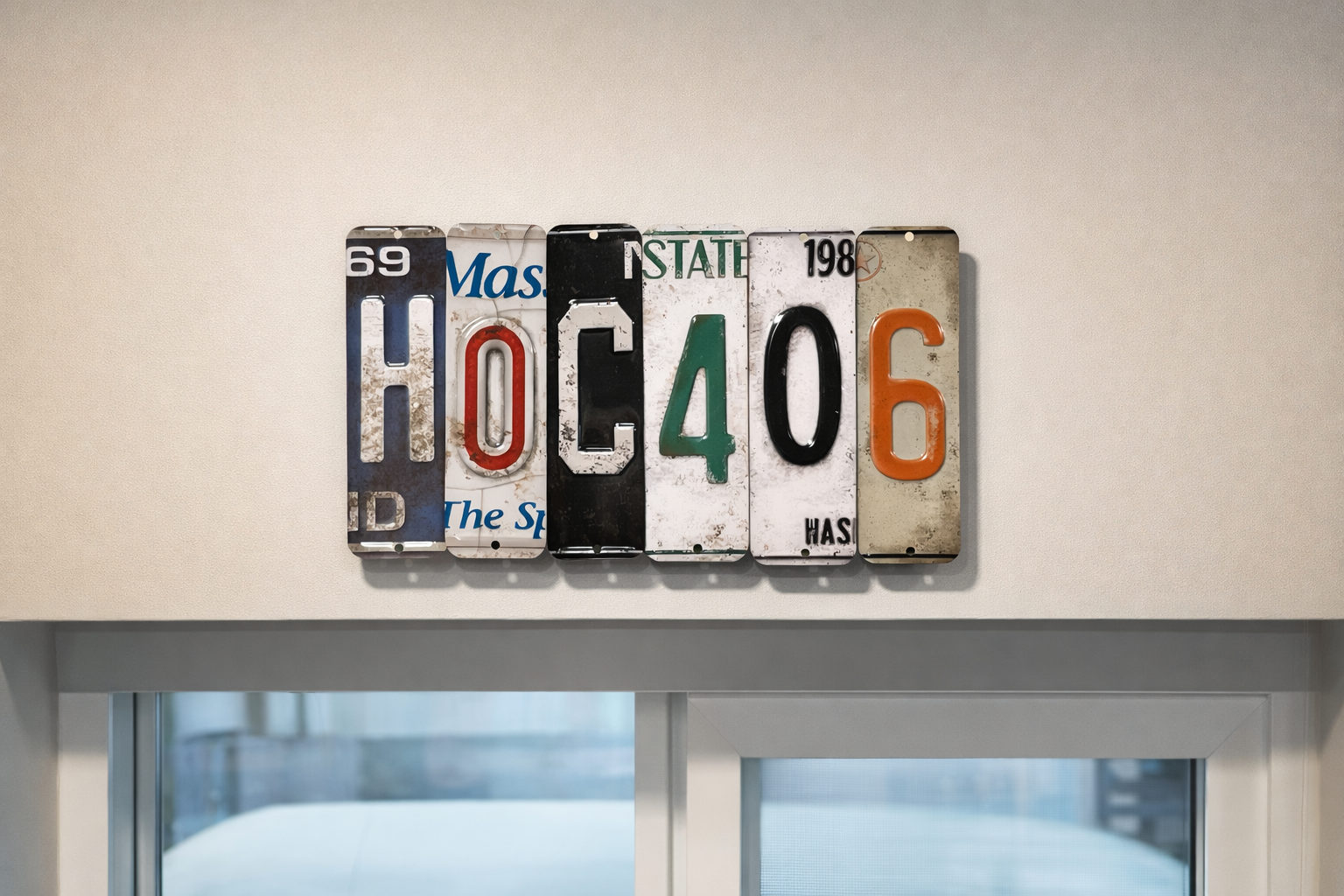 License plates spelling out 