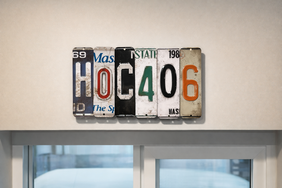 License plates spelling out 