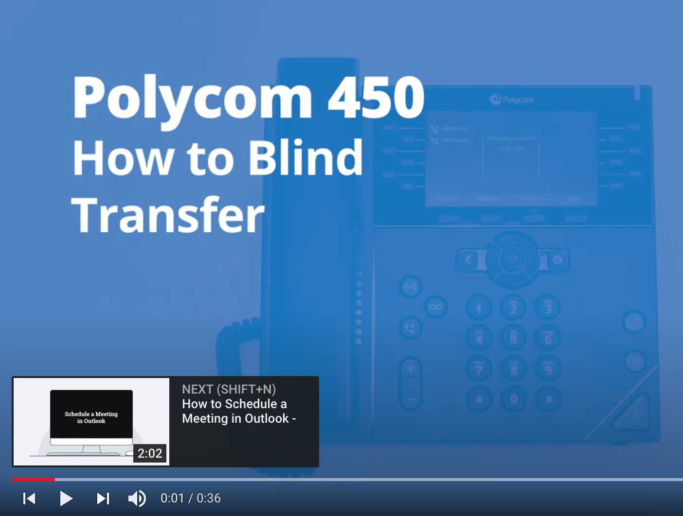 A video on how to blind transfer polycom 450