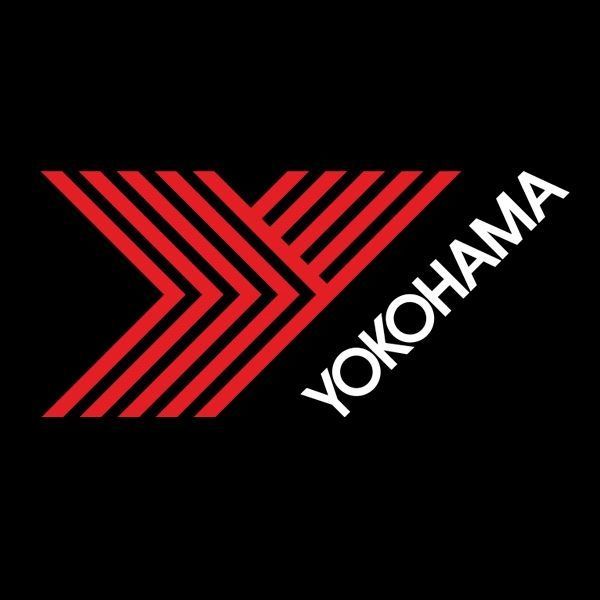 The red Yokohama logo featuring stylized geometric lines and the white brand name on a black background.
