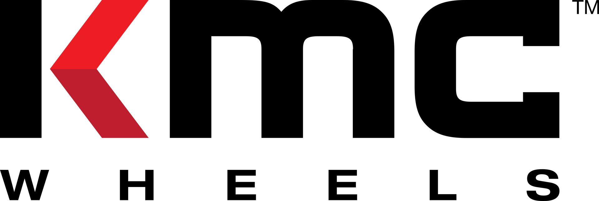The KMC Wheels logo featuring a stylized red letter K followed by black lowercase letters m and c over the word WHEELS.