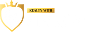 Gold shield logo with crown and text "Realty With".