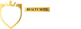 Sirrom Alizem Logo Gold shield logo with crown and text "Realty With".