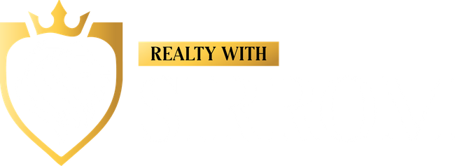 Gold shield logo with crown and text "Realty With".