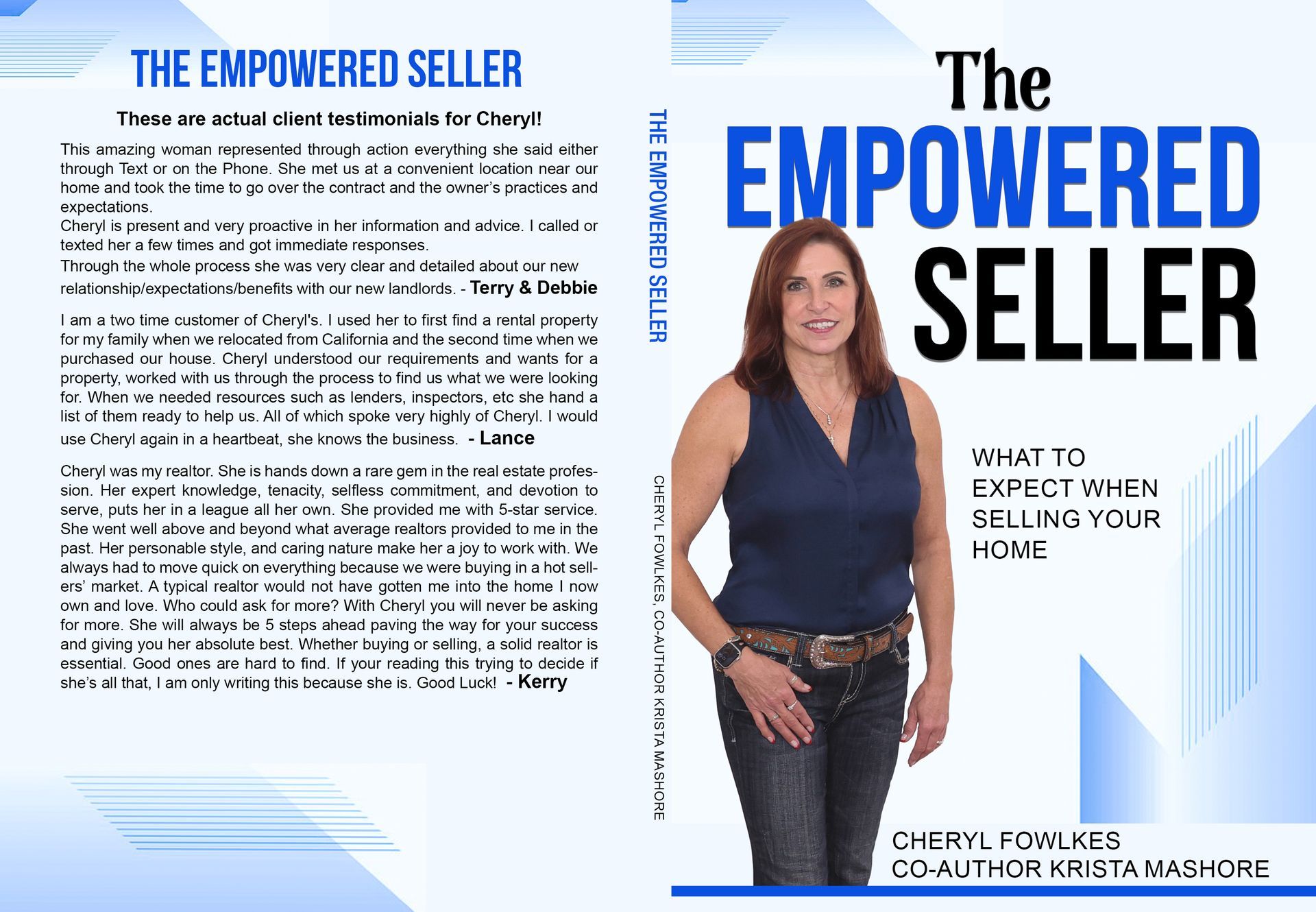 A woman is on the cover of a book called the empowered seller