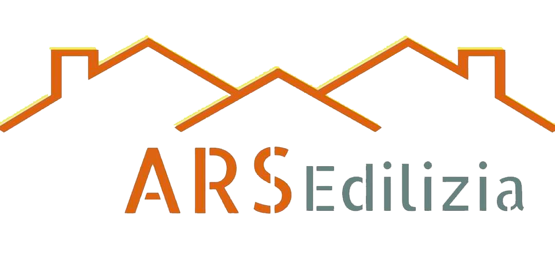 Logo di ARS Edilizia: un tetto arancione con il nome dell'azienda in arancione e grigio.
