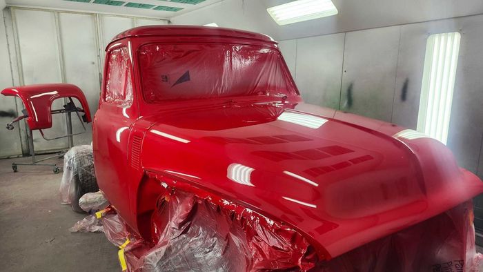 restoration project in paintbooth.
