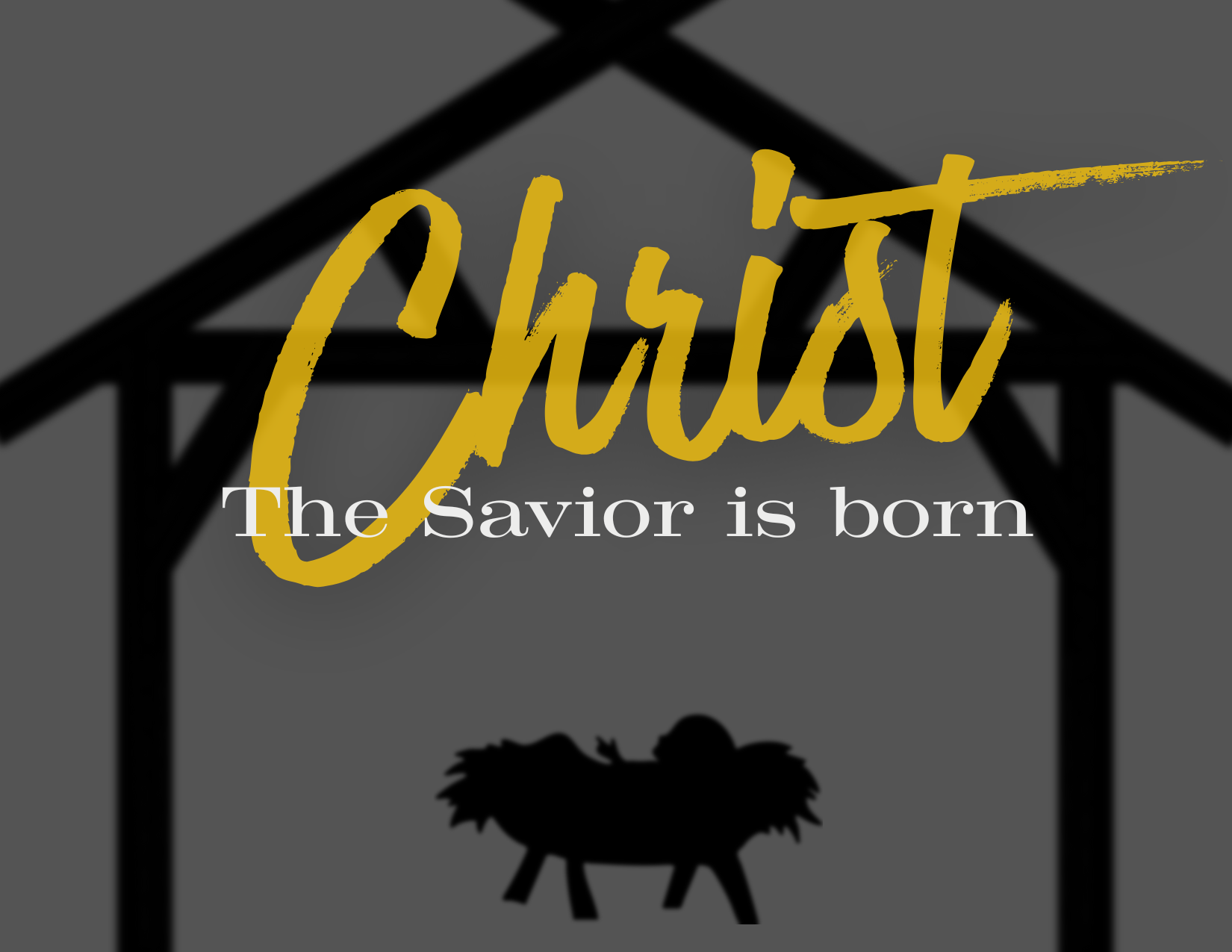 Silhouette of a manger with