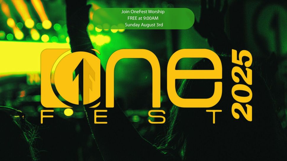 A poster for one fest 2025 with a green background