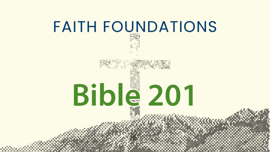 Faith Foundations banner: Cross image on a hill with 